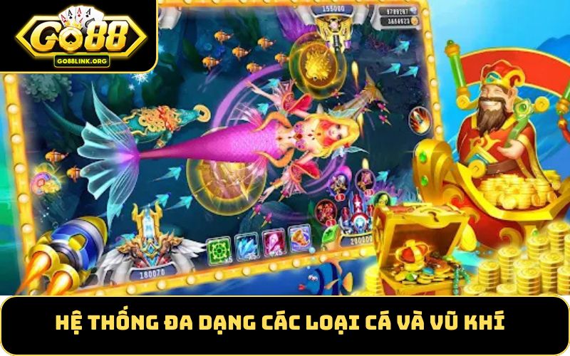 Hệ thống đa dạng các loại cá và vũ khí