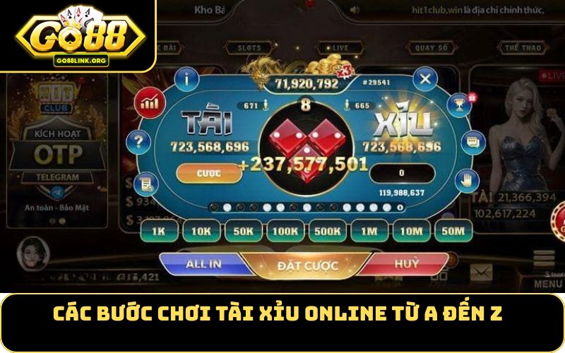 Các bước chơi Tài xỉu online từ A đến Z