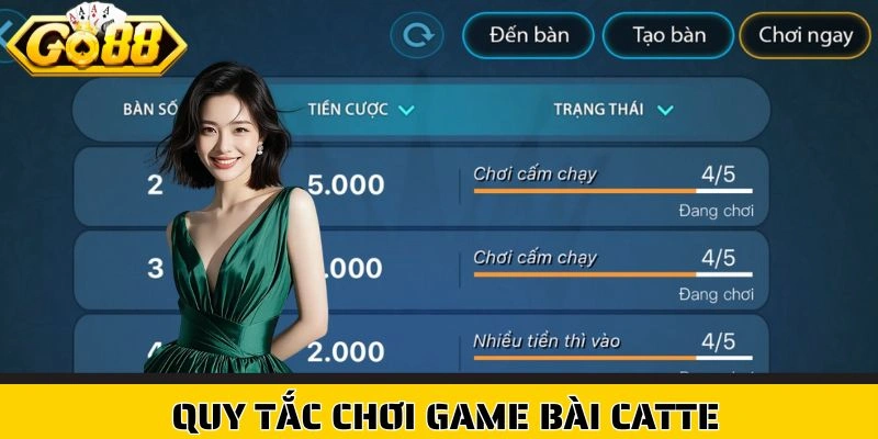 Quy tắc chơi game bài Catte
